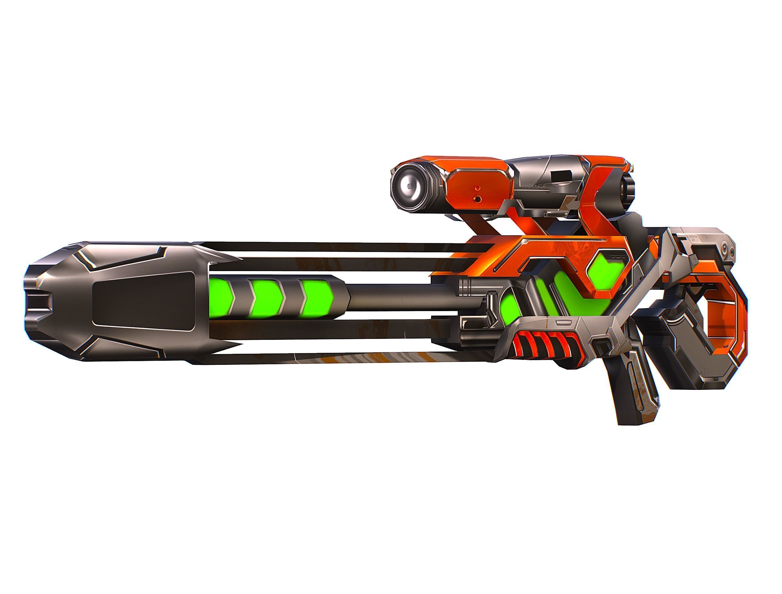 Cartoon Sci-Fi Cyborg Drone Sniper Soldier Low-poly 3D model_47