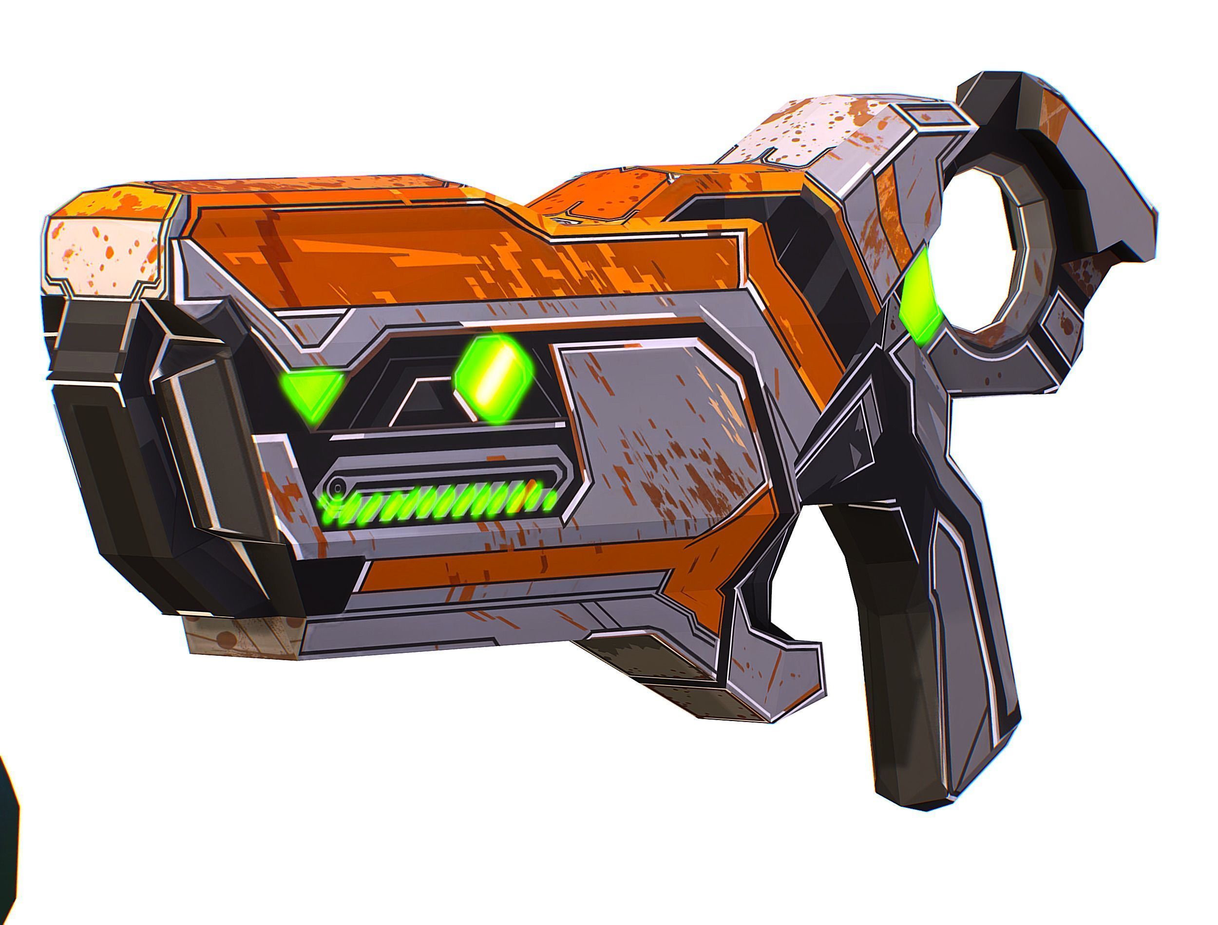 Cartoon Sci-Fi Cyborg Drone Sniper Soldier Low-poly 3D model_57