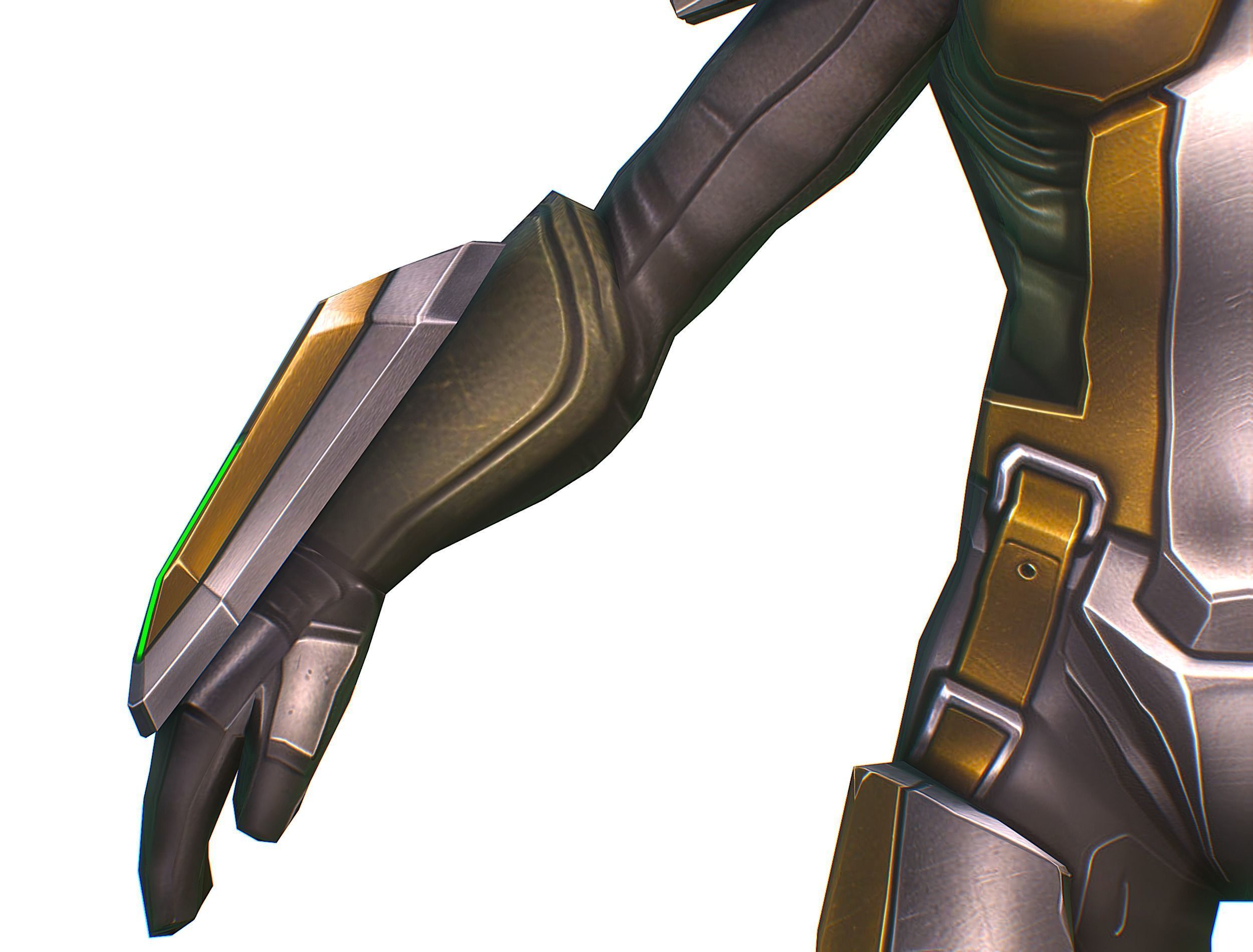 Cartoon Sci-Fi Cyborg Drone Sniper Soldier Low-poly 3D model_24