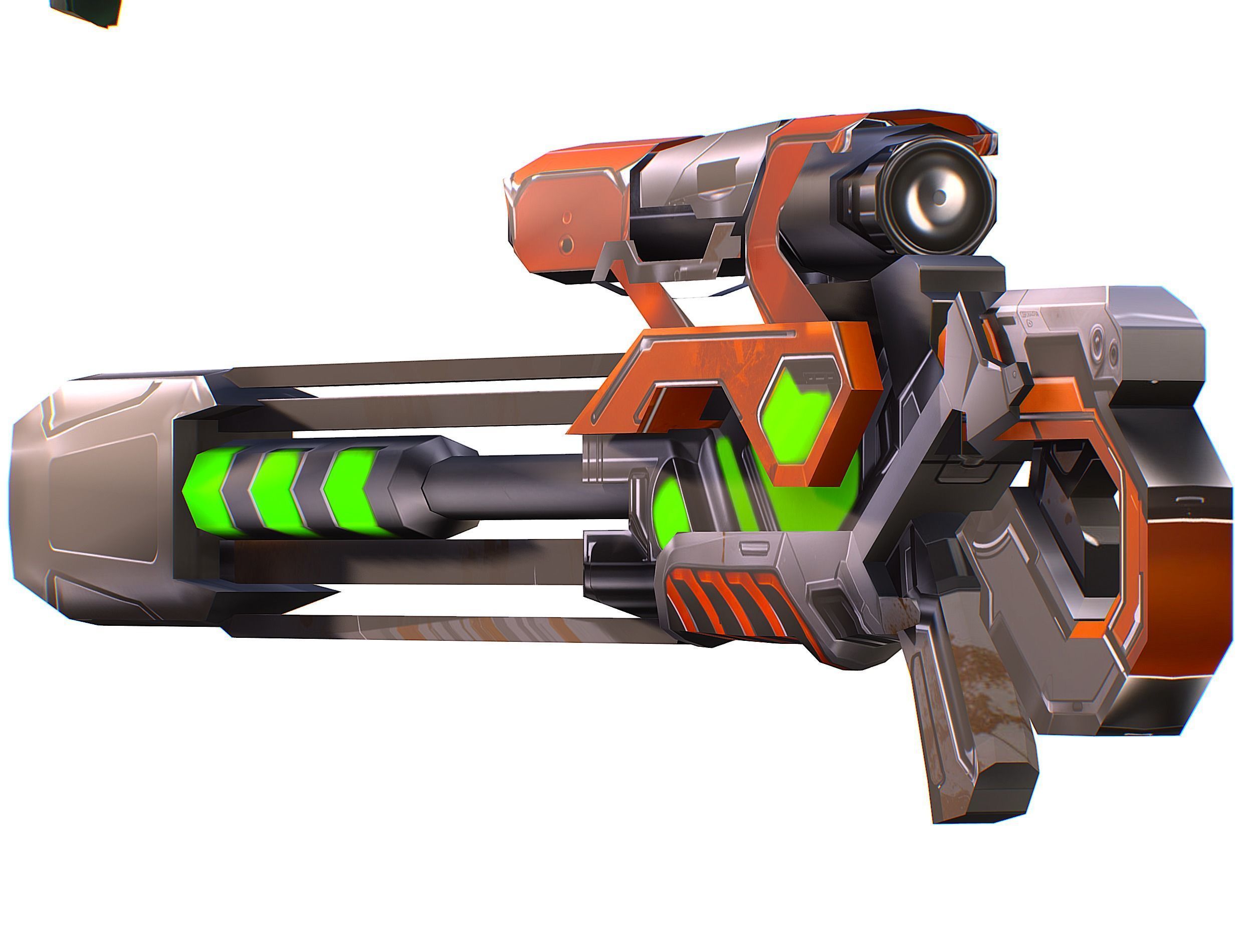 Cartoon Sci-Fi Cyborg Drone Sniper Soldier Low-poly 3D model_45