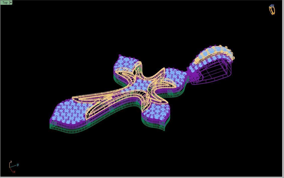 Custom Cross Diamond Pendant - Crucifixion Cross Necklace 3D print model_14