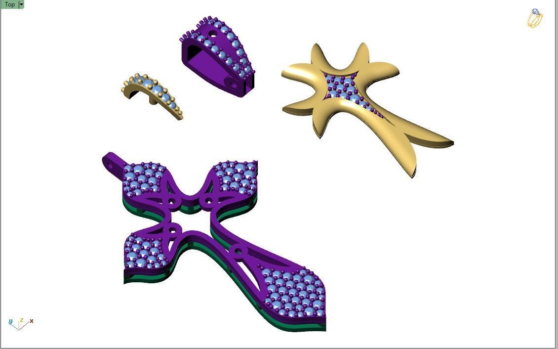 Custom Cross Diamond Pendant - Crucifixion Cross Necklace 3D print model_12