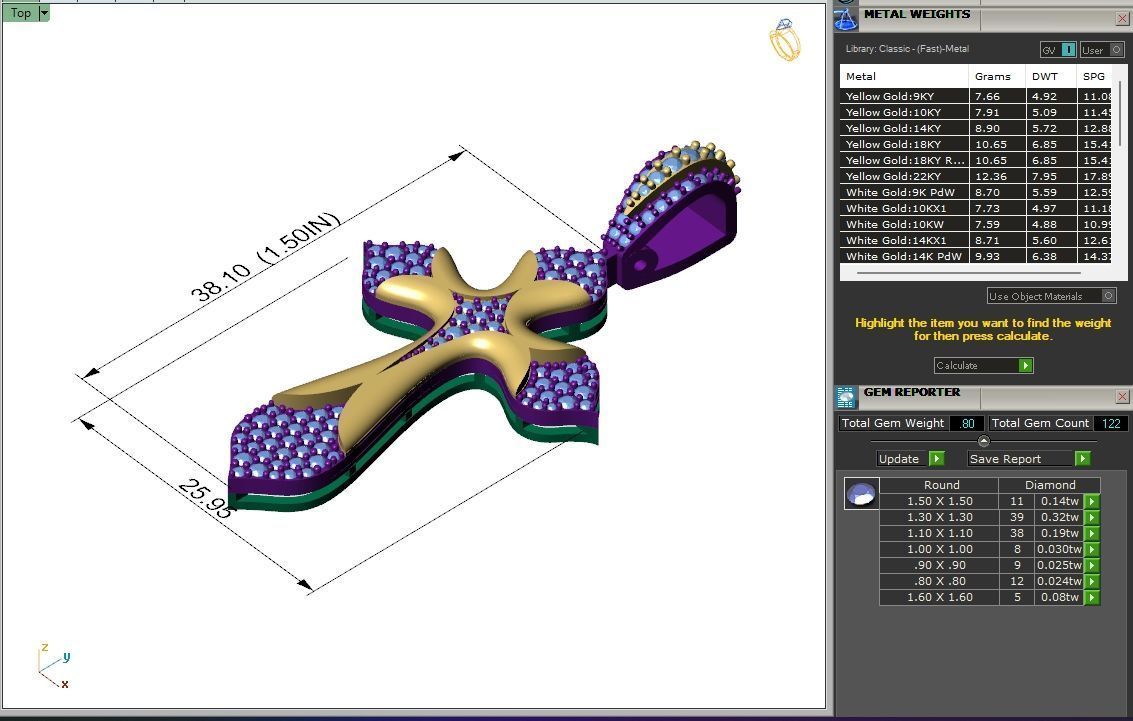 Custom Cross Diamond Pendant - Crucifixion Cross Necklace 3D print model_6