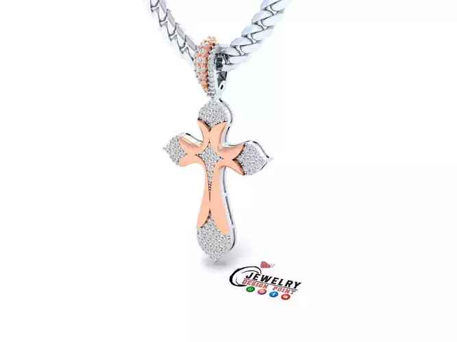 Custom Cross Diamond Pendant - Crucifixion Cross Necklace 