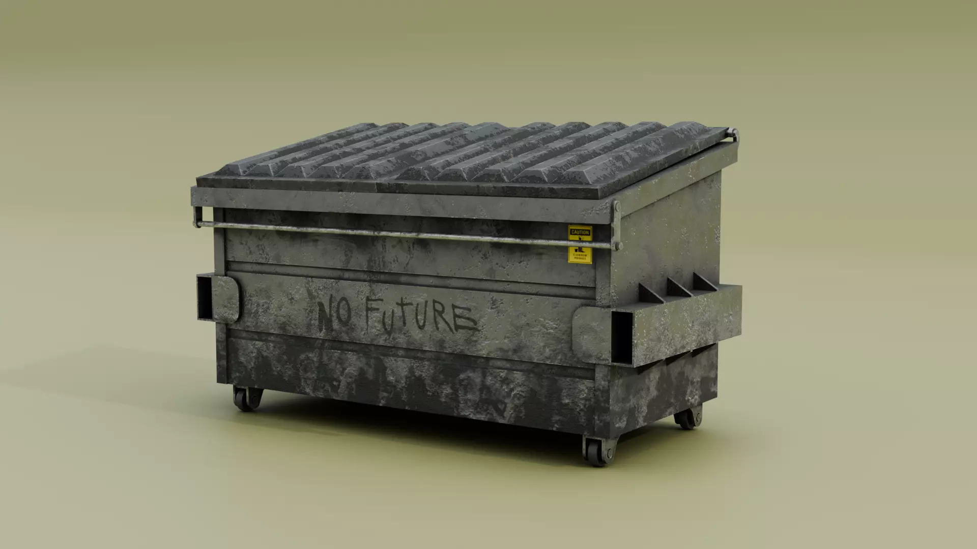 Garbage Box Low-poly 3D model