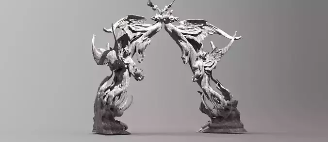 Wayne Manor arch statue