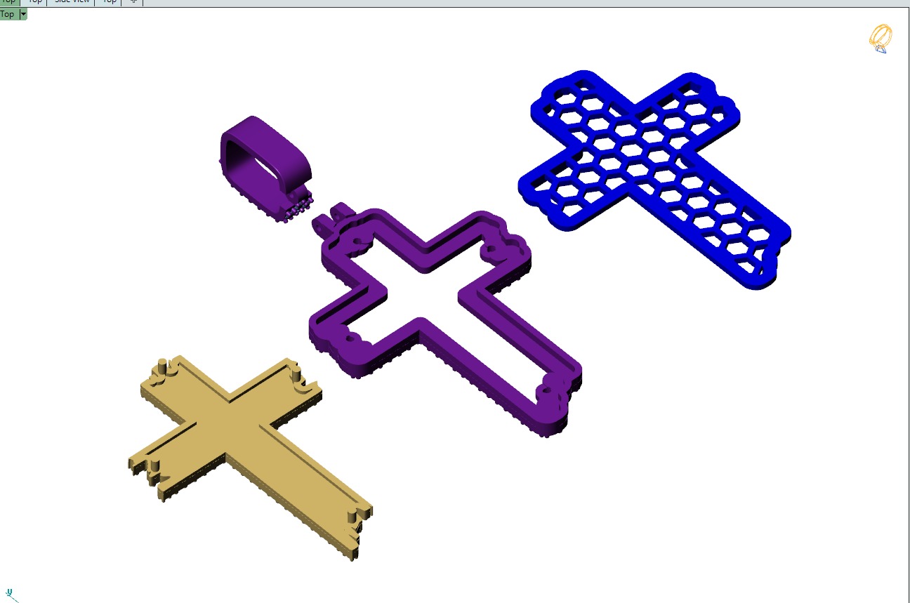 Custom Wood Cross Diamond Pendant - Crucifixion Cross Necklace  3D print model_15