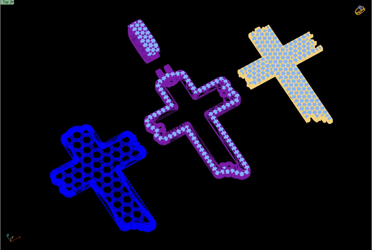 Custom Wood Cross Diamond Pendant - Crucifixion Cross Necklace  3D print model_18