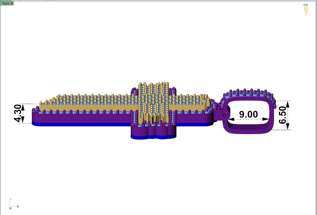 Custom Wood Cross Diamond Pendant - Crucifixion Cross Necklace  3D print model_7