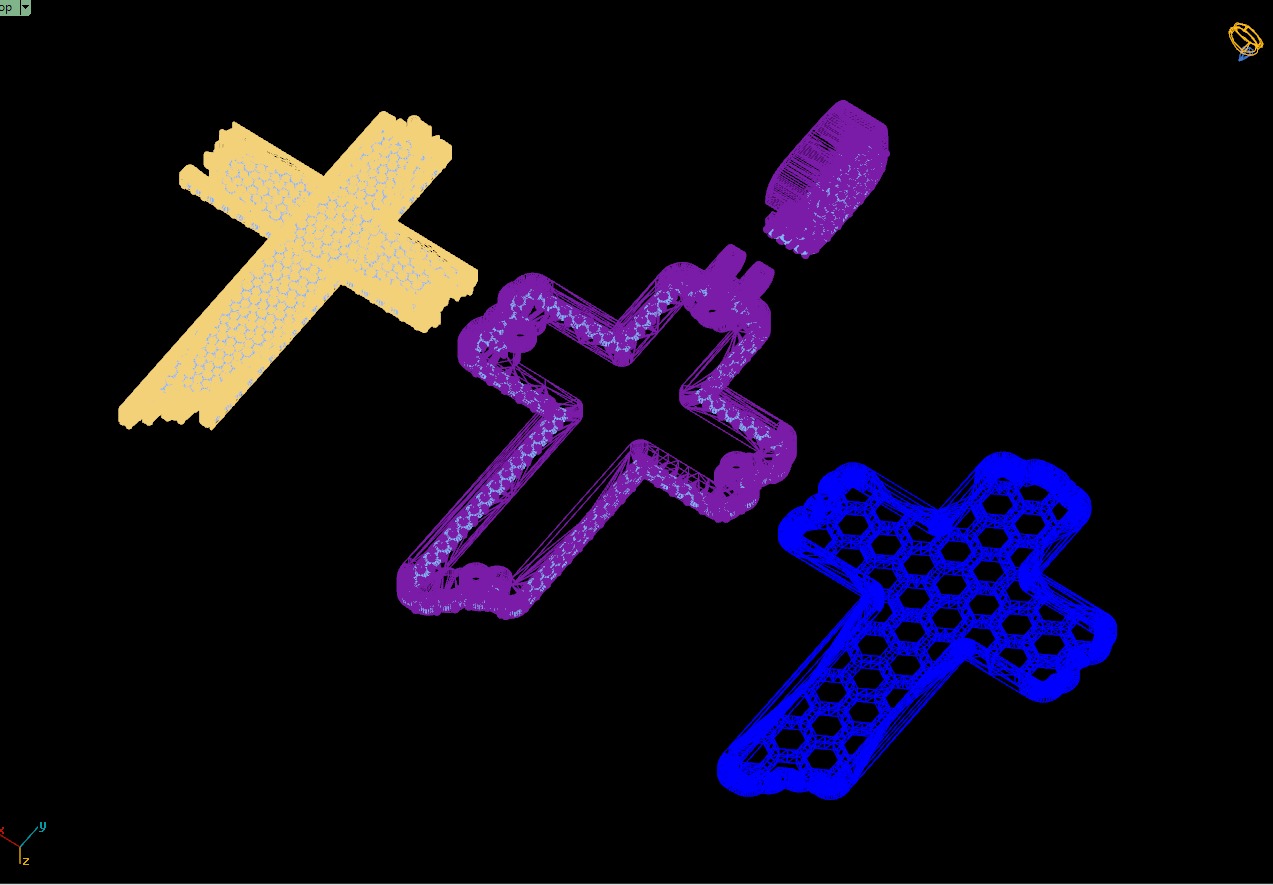 Custom Wood Cross Diamond Pendant - Crucifixion Cross Necklace  3D print model_19