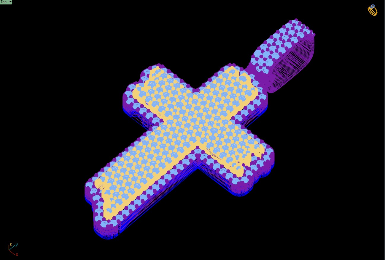 Custom Wood Cross Diamond Pendant - Crucifixion Cross Necklace  3D print model_17