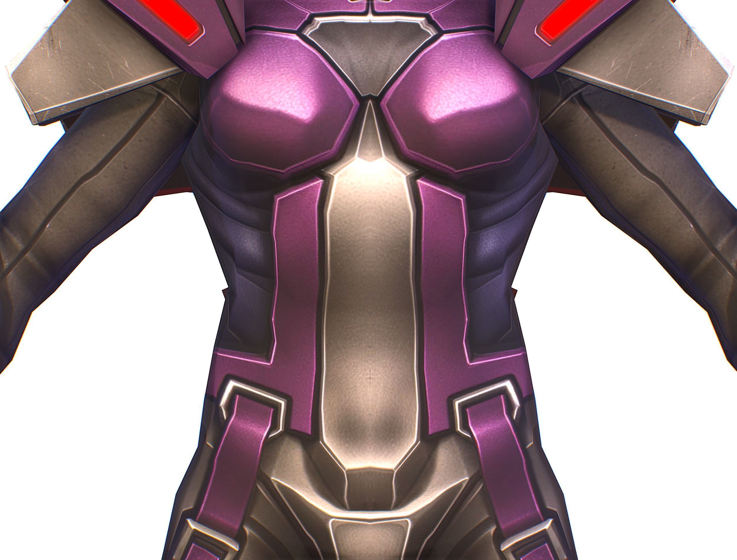 Cartoon Sci-Fi Cyborg Drone Heavy Machine Gunner Low-poly 3D model_23