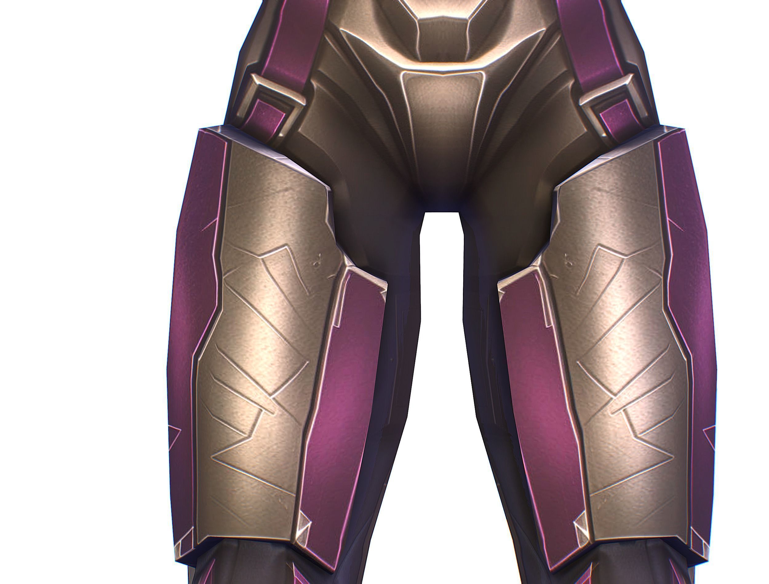 Cartoon Sci-Fi Cyborg Drone Heavy Machine Gunner Low-poly 3D model_26