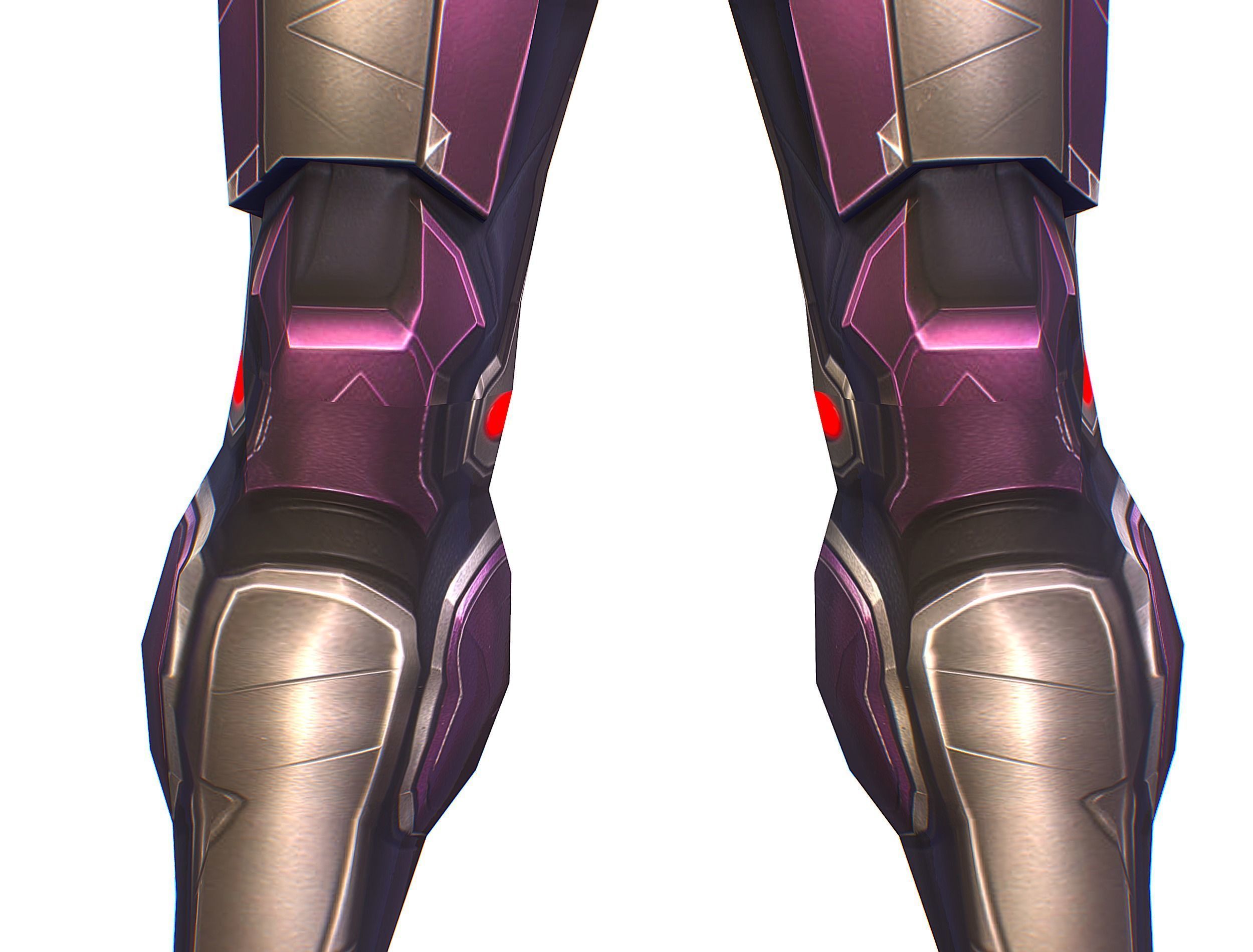 Cartoon Sci-Fi Cyborg Drone Heavy Machine Gunner Low-poly 3D model_27