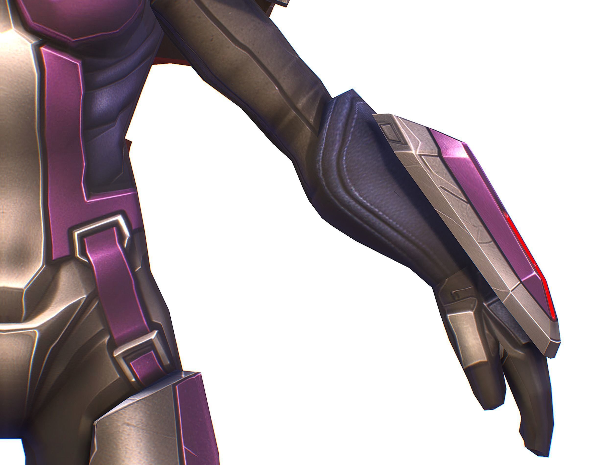 Cartoon Sci-Fi Cyborg Drone Heavy Machine Gunner Low-poly 3D model_25