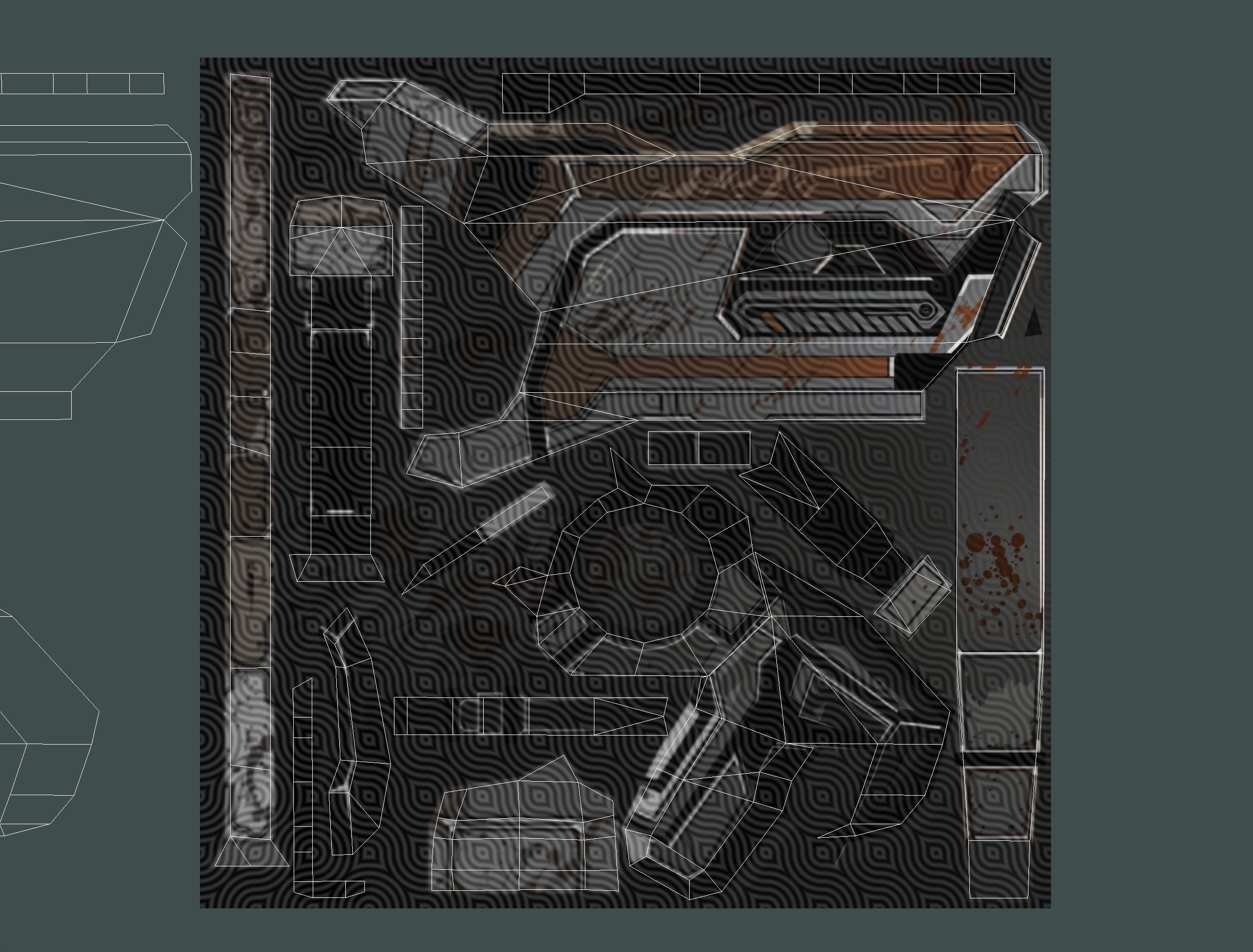 Cartoon Sci-Fi Cyborg Drone Heavy Machine Gunner Low-poly 3D model_67