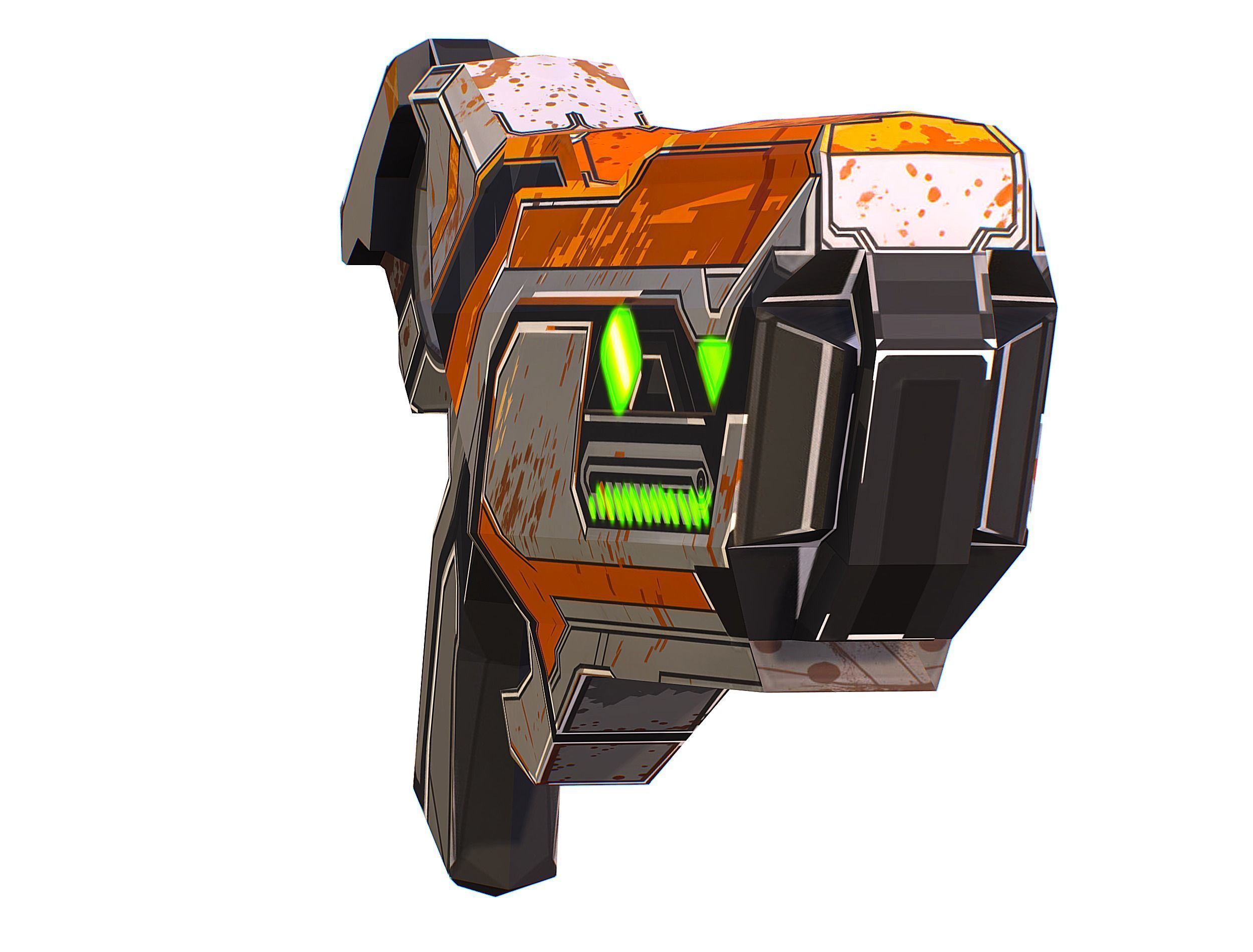 Cartoon Sci-Fi Cyborg Drone Heavy Machine Gunner Low-poly 3D model_56