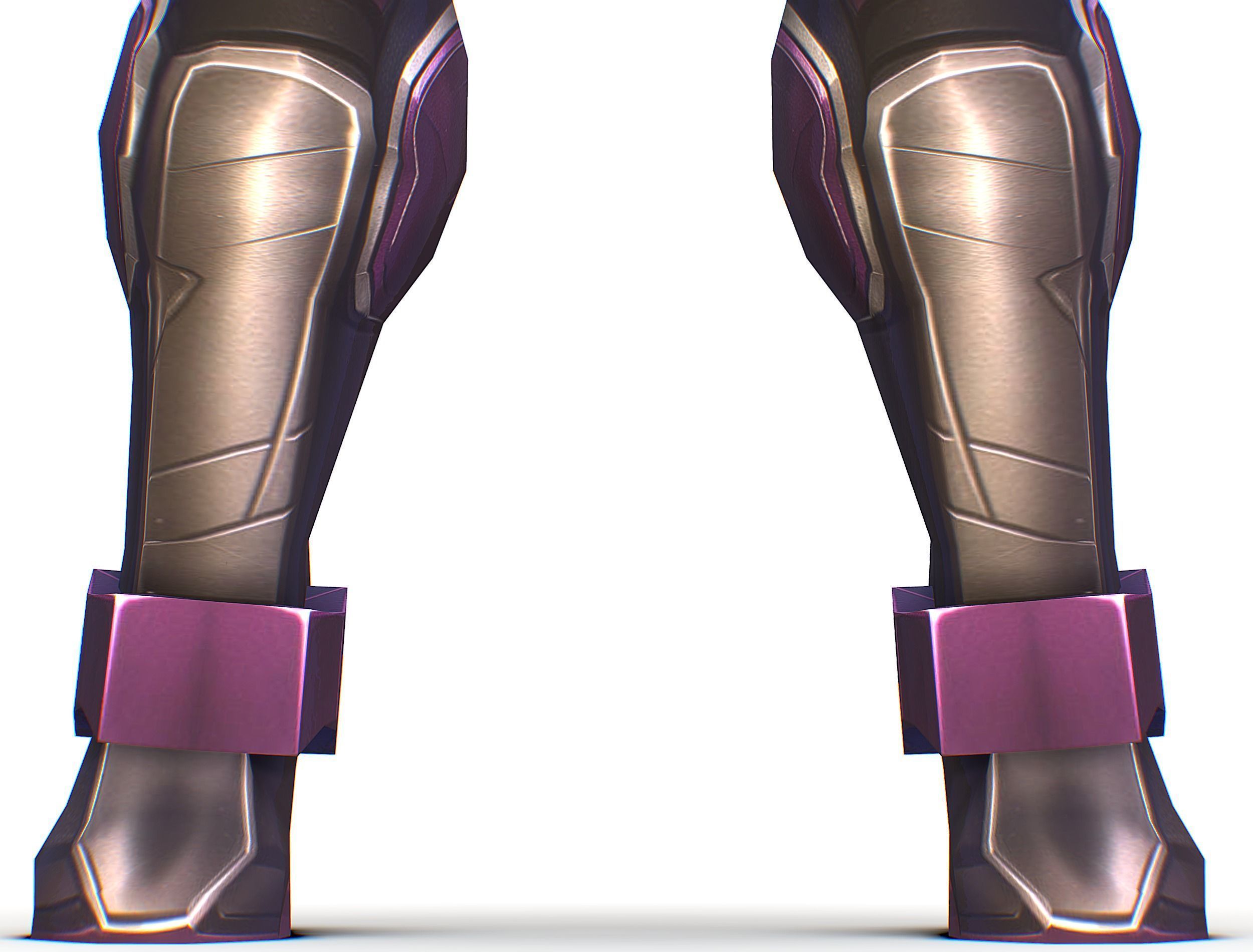 Cartoon Sci-Fi Cyborg Drone Heavy Machine Gunner Low-poly 3D model_28