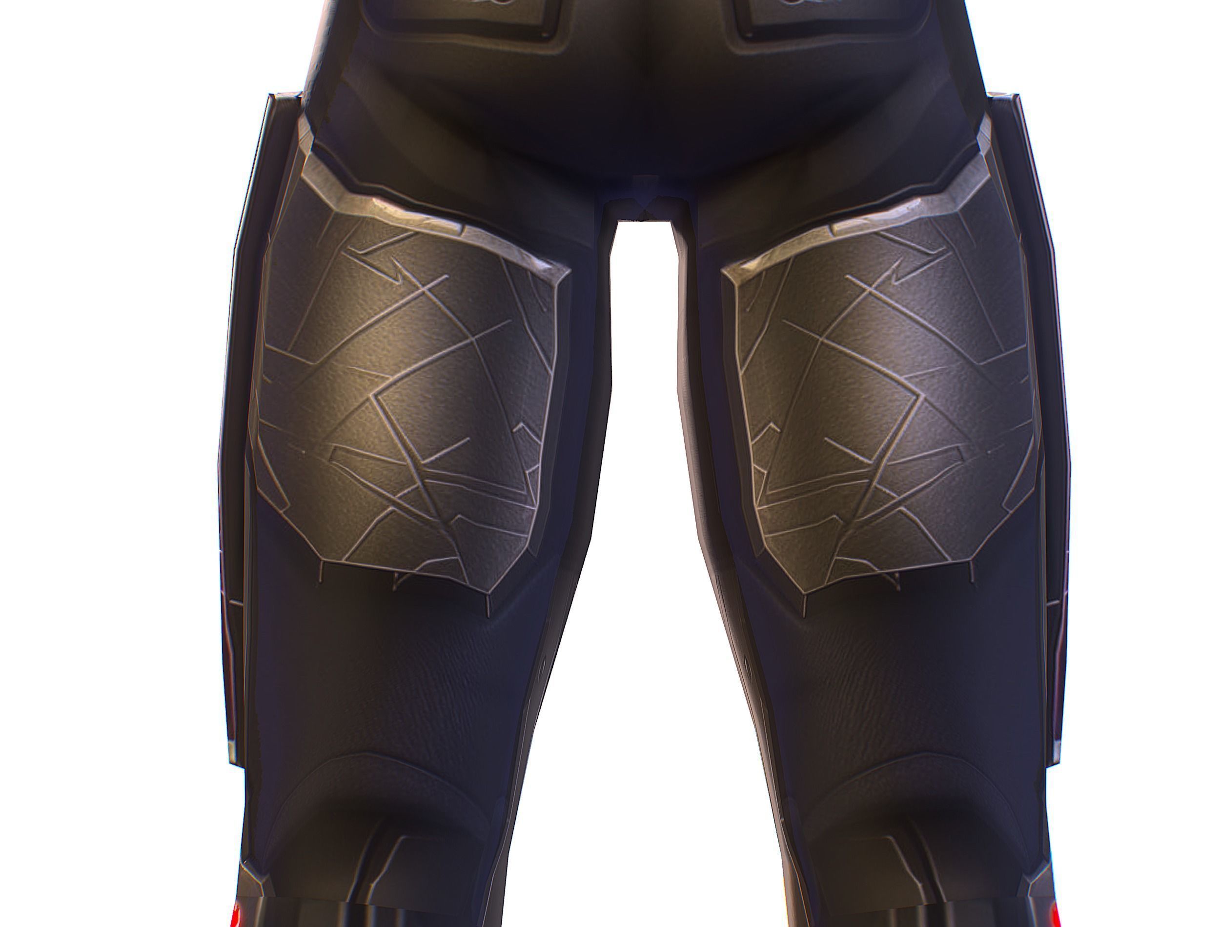 Cartoon Sci-Fi Cyborg Drone Heavy Machine Gunner Low-poly 3D model_33