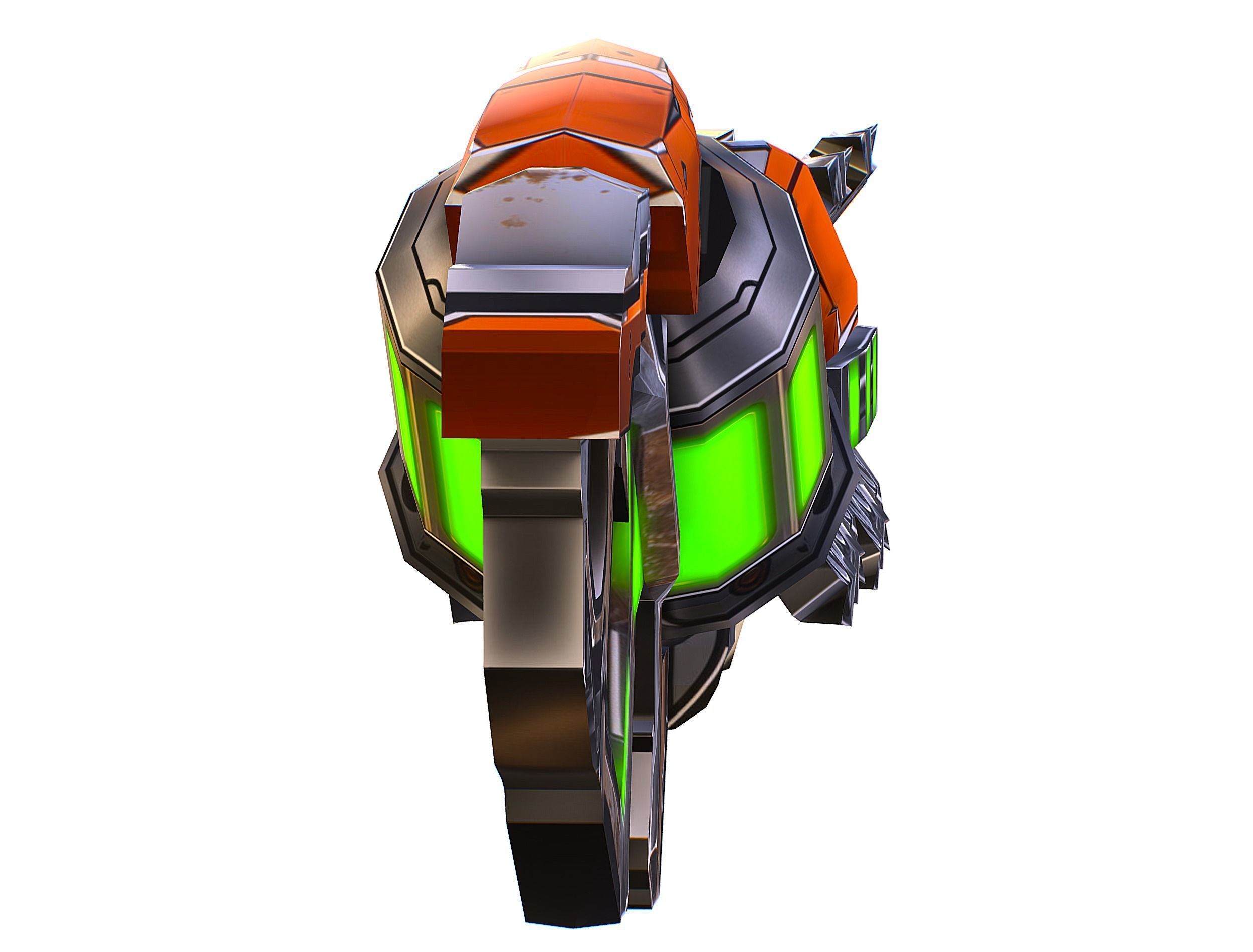 Cartoon Sci-Fi Cyborg Drone Heavy Machine Gunner Low-poly 3D model_42