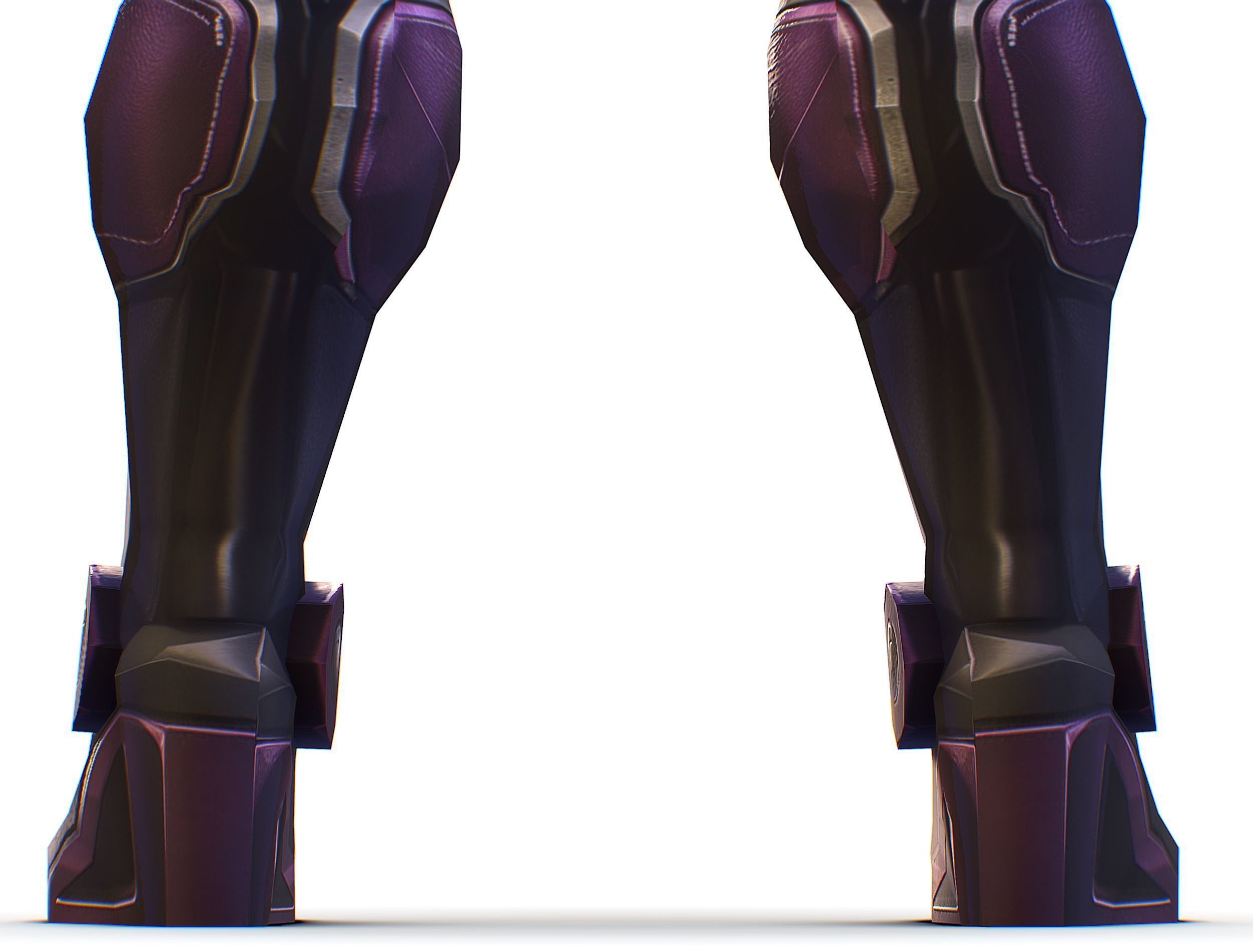 Cartoon Sci-Fi Cyborg Drone Heavy Machine Gunner Low-poly 3D model_35