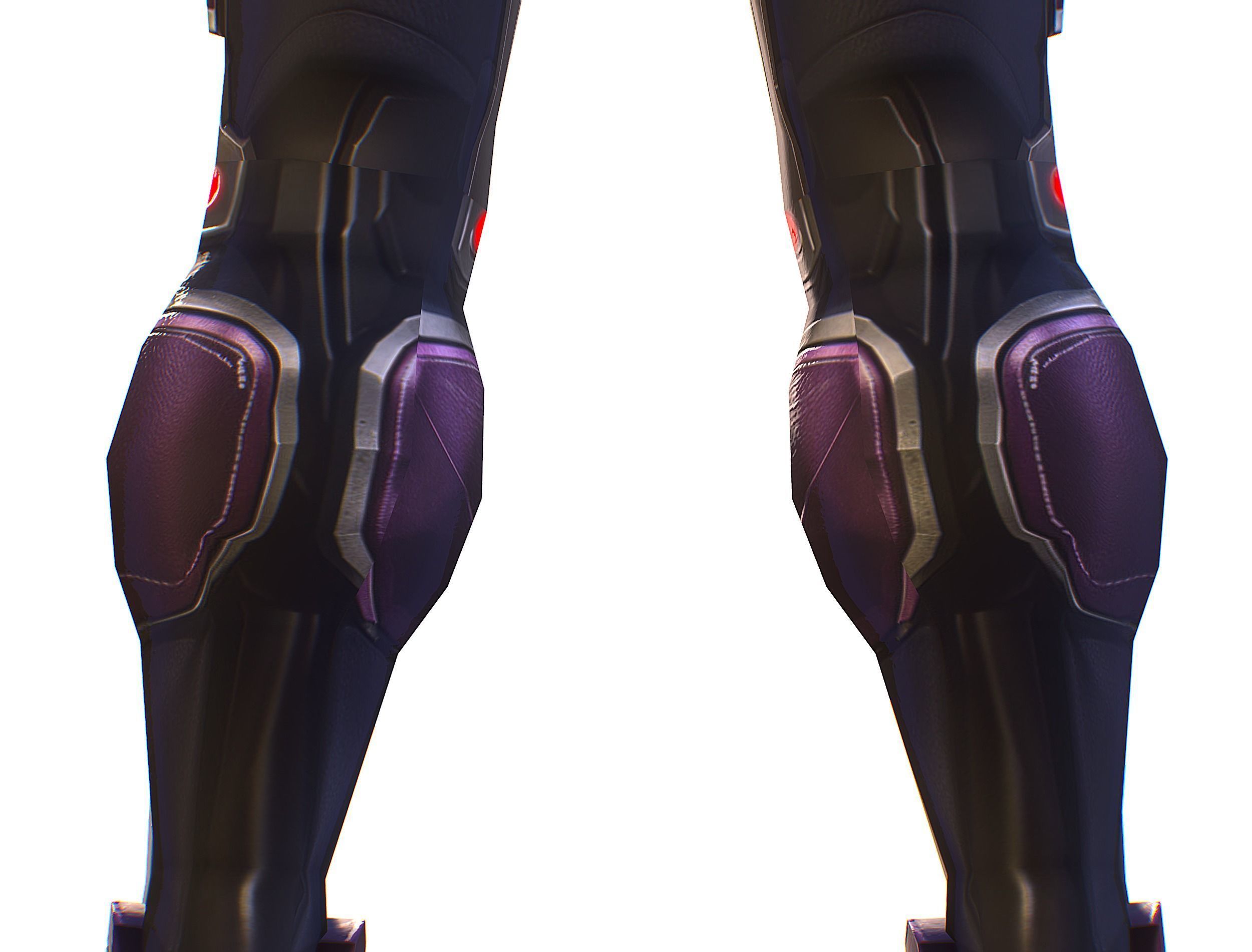 Cartoon Sci-Fi Cyborg Drone Heavy Machine Gunner Low-poly 3D model_34