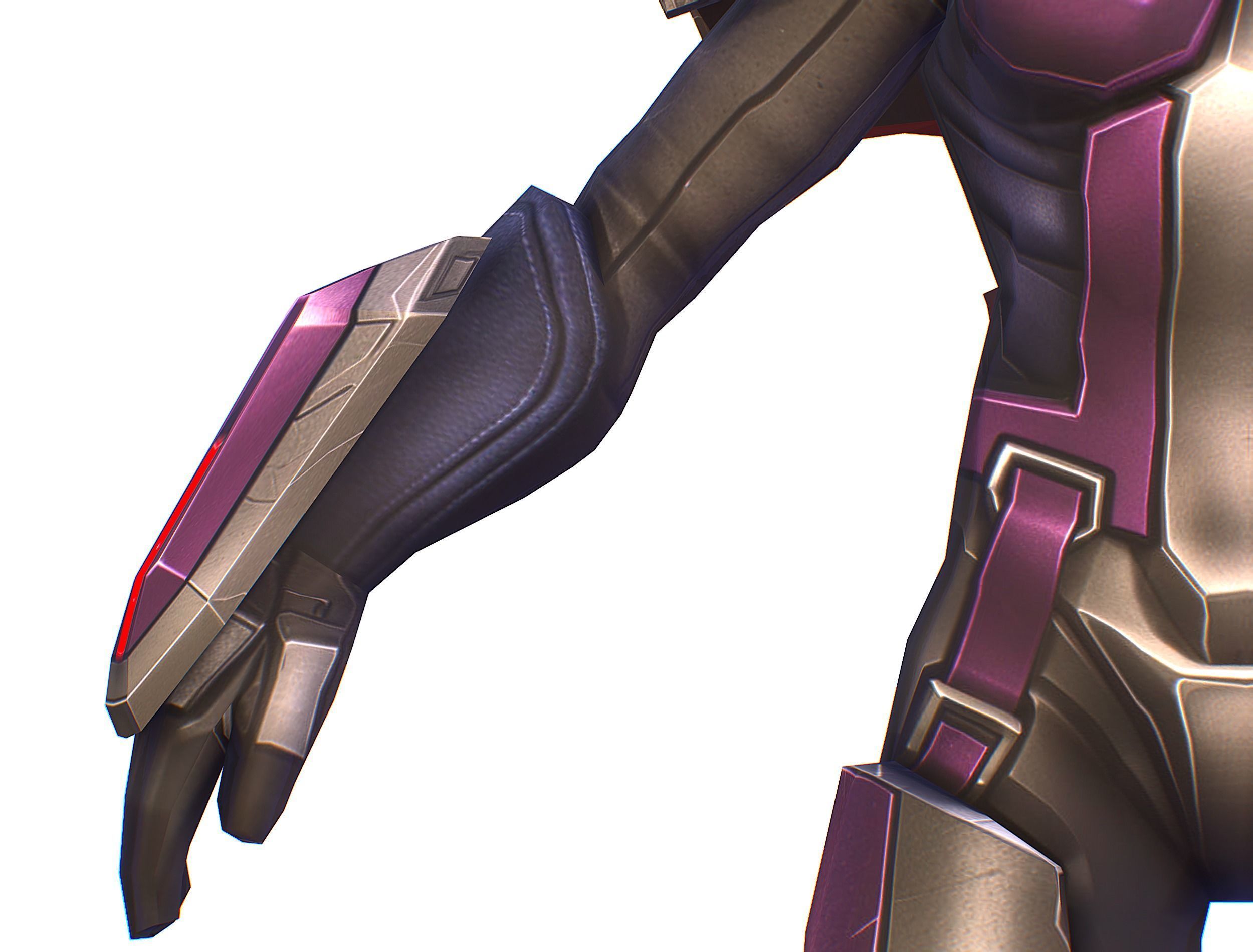 Cartoon Sci-Fi Cyborg Drone Heavy Machine Gunner Low-poly 3D model_24