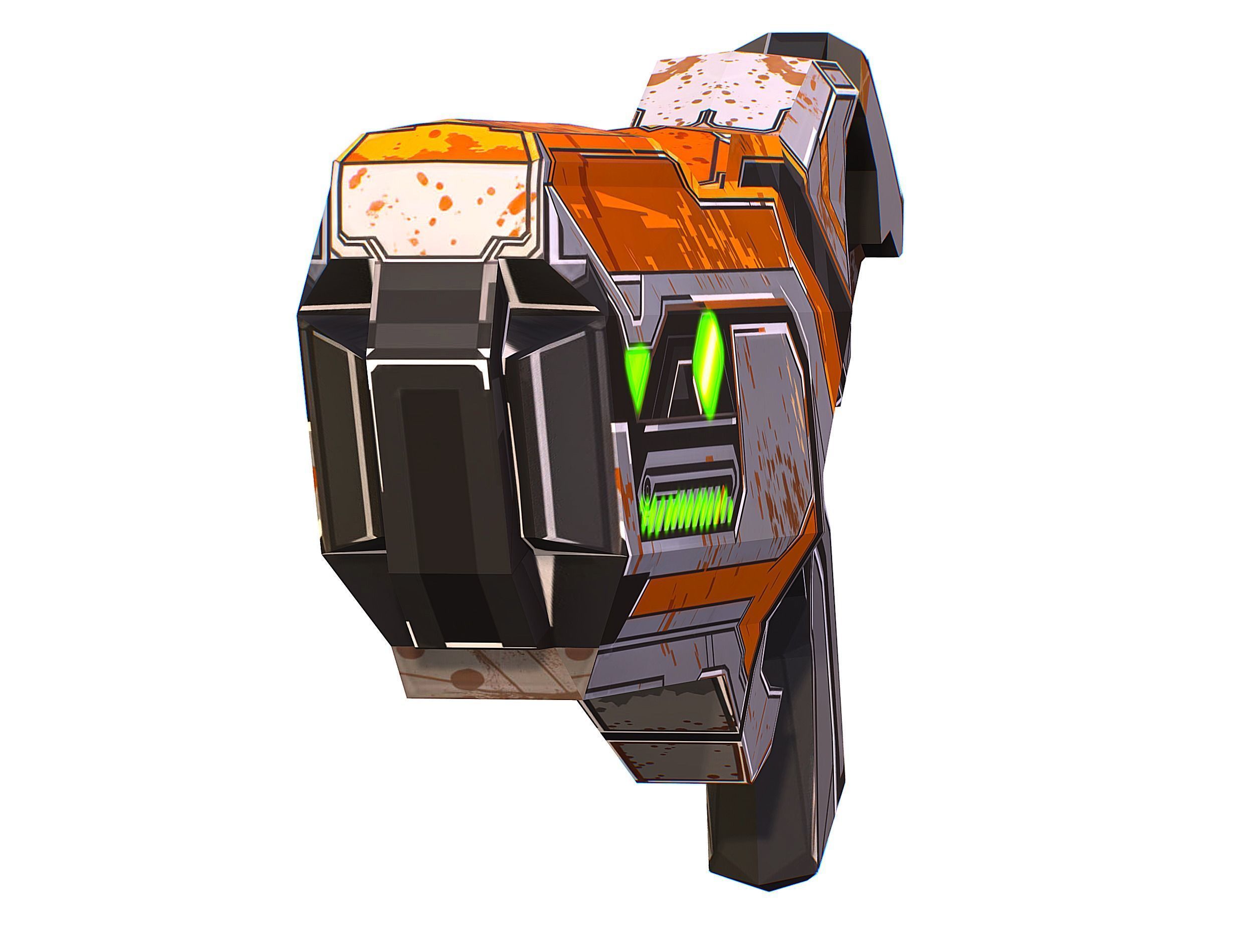 Cartoon Sci-Fi Cyborg Drone Heavy Machine Gunner Low-poly 3D model_55