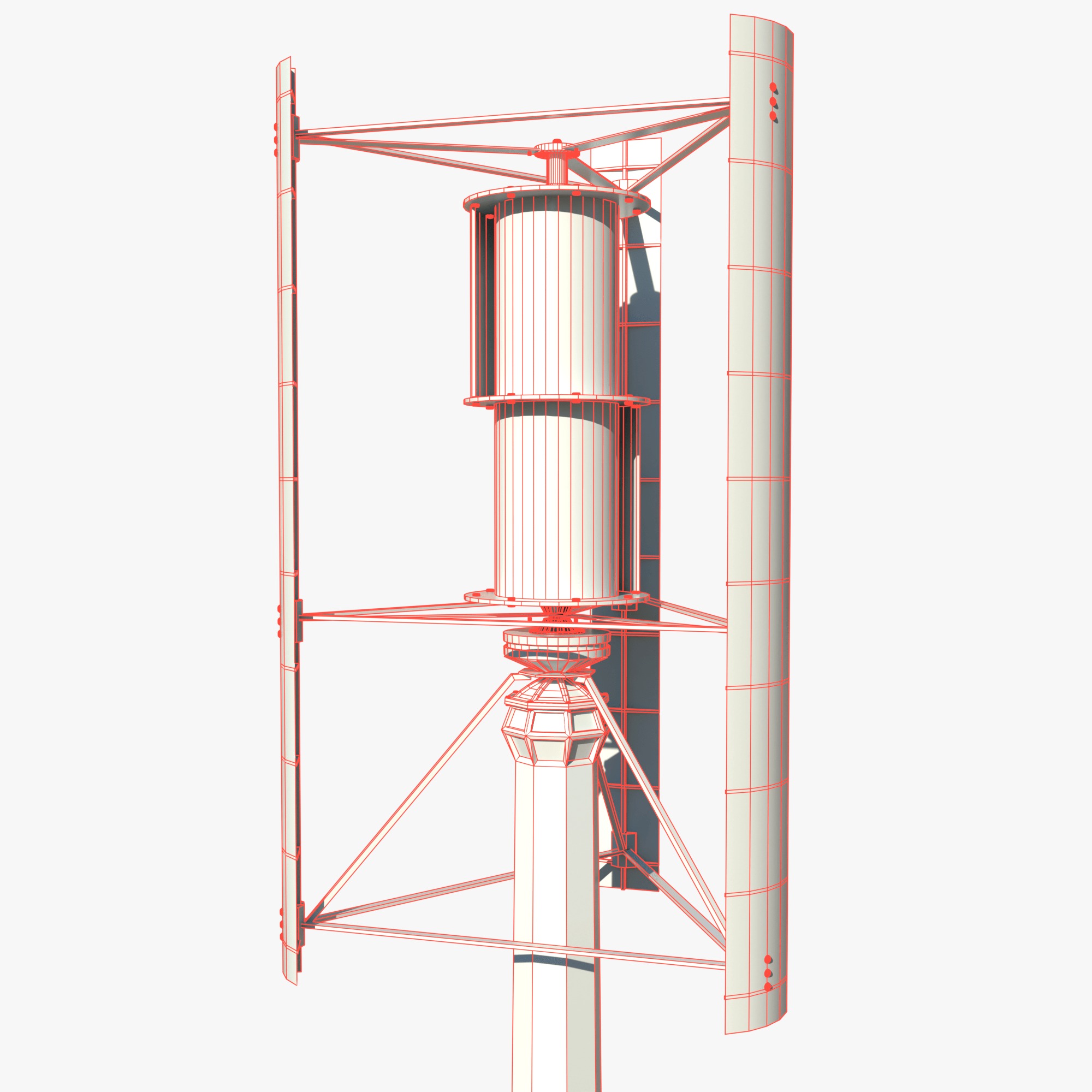 Vertical wind turbine Low-poly 3D model_6