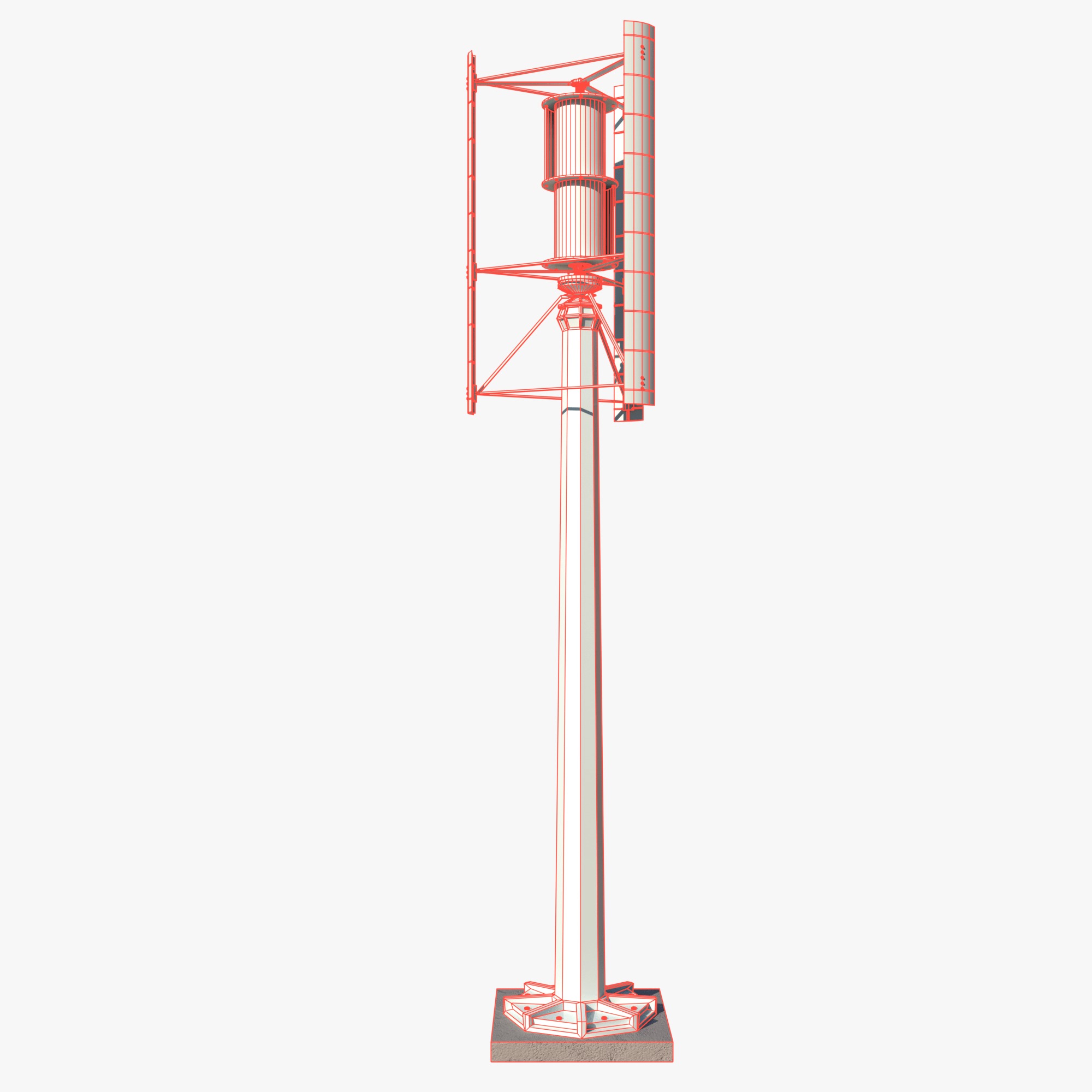 Vertical wind turbine Low-poly 3D model_7
