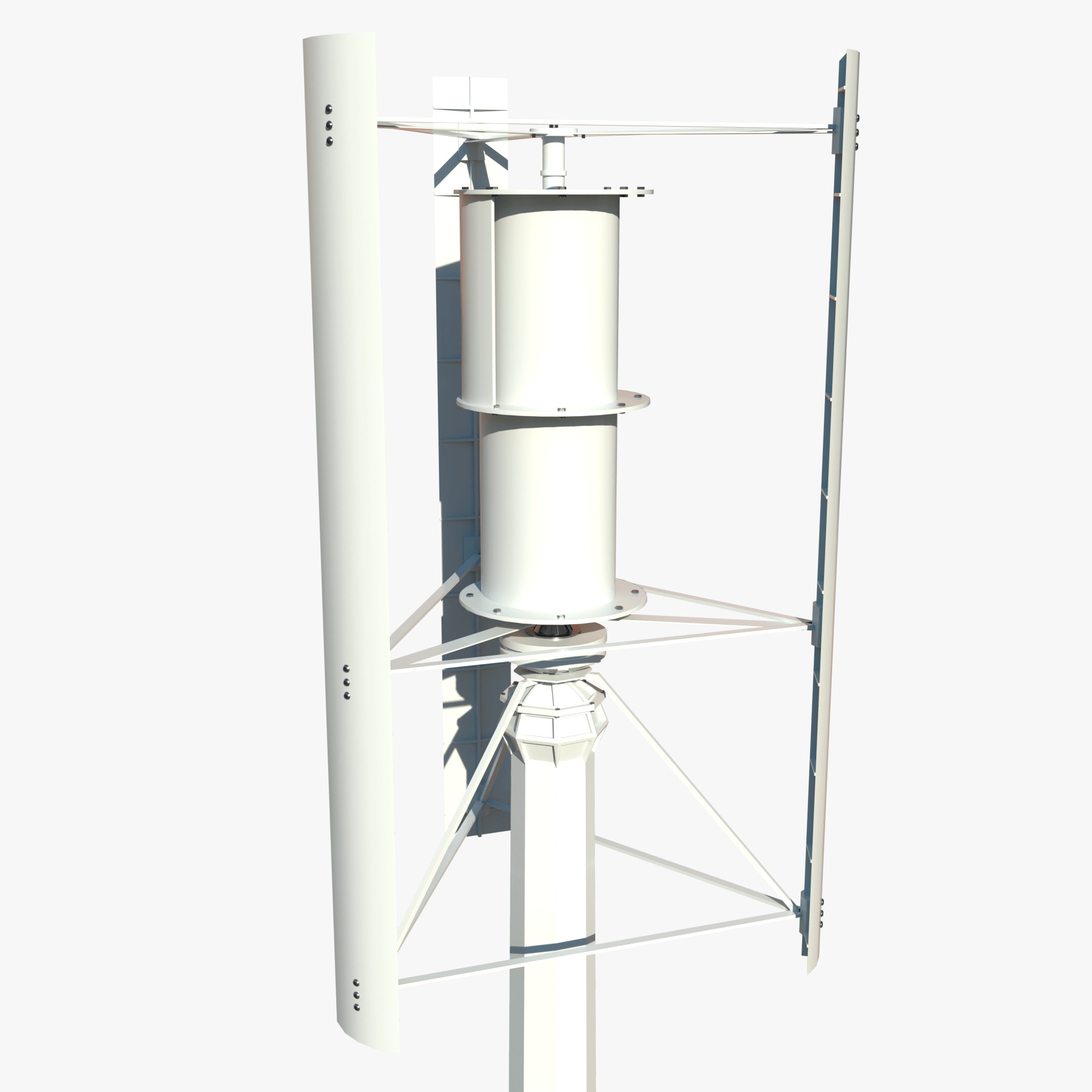 Vertical wind turbine Low-poly 3D model_3