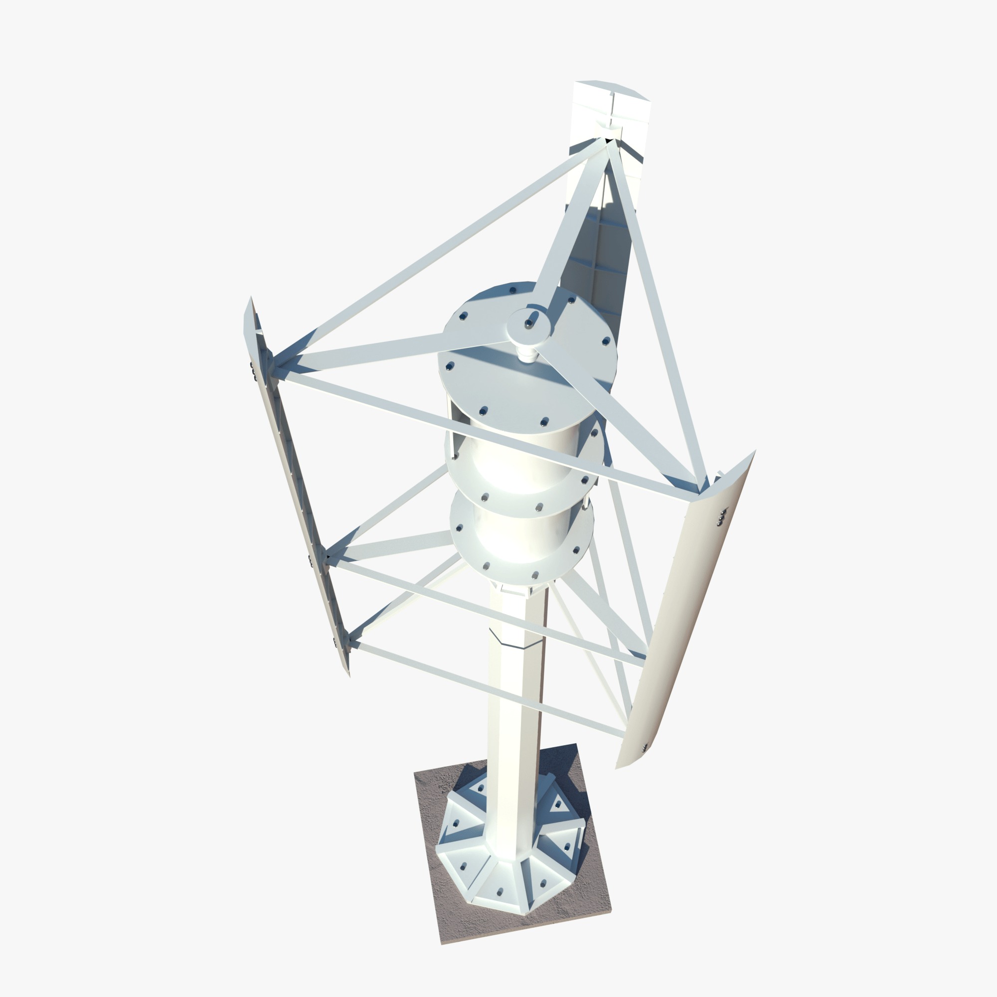 Vertical wind turbine Low-poly 3D model_4