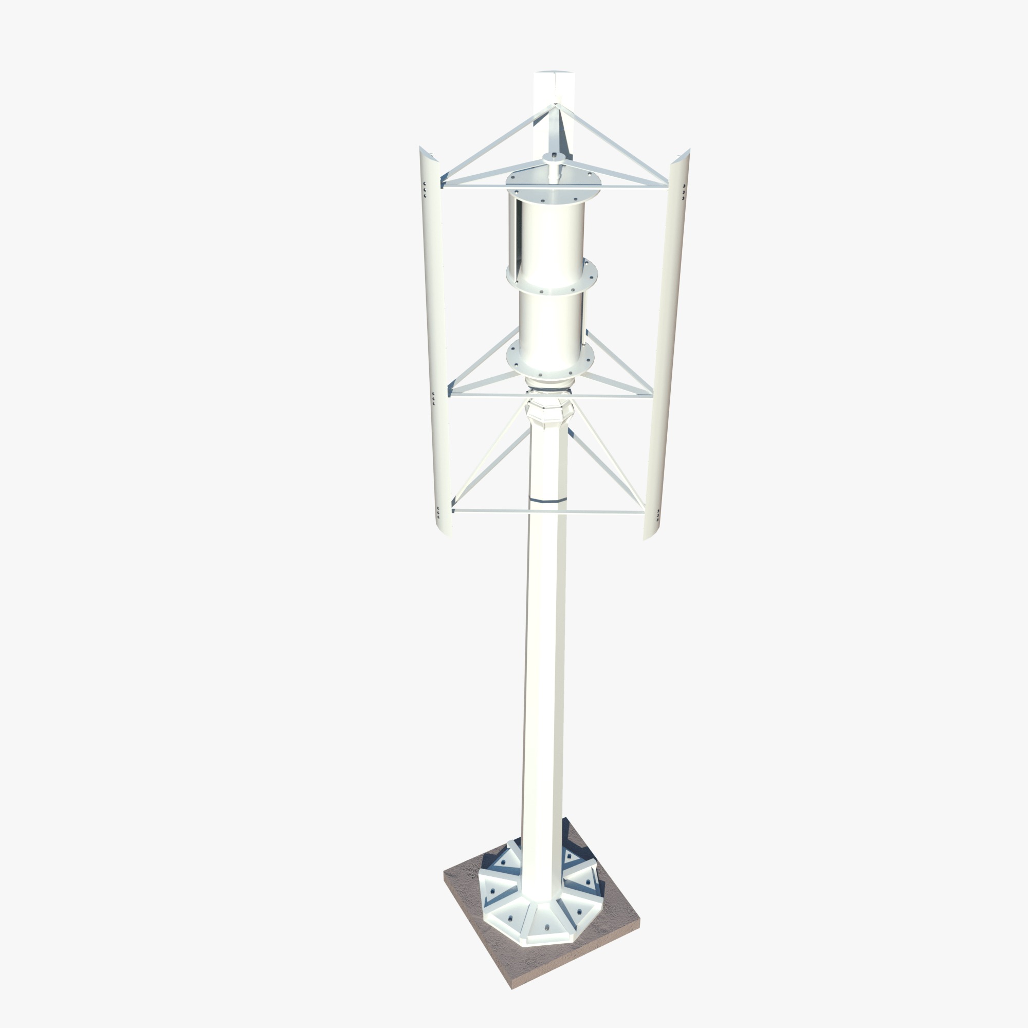 Vertical wind turbine Low-poly 3D model_1