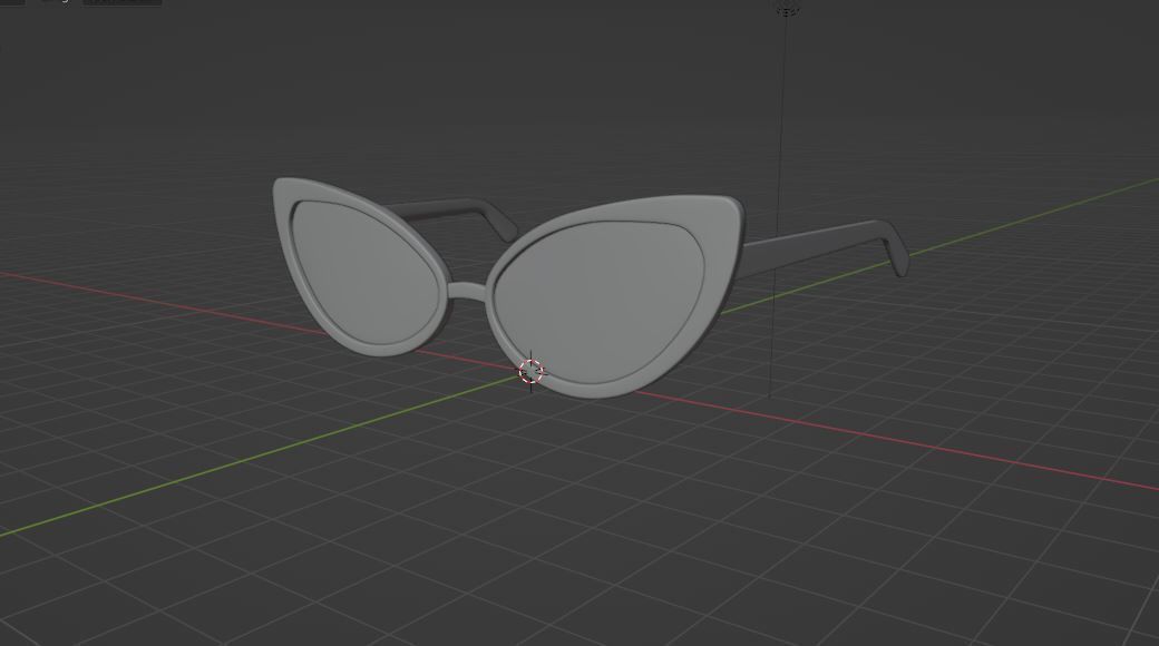 cat eye glasse 3D model_9