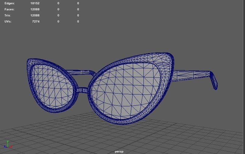 cat eye glasse 3D model_11