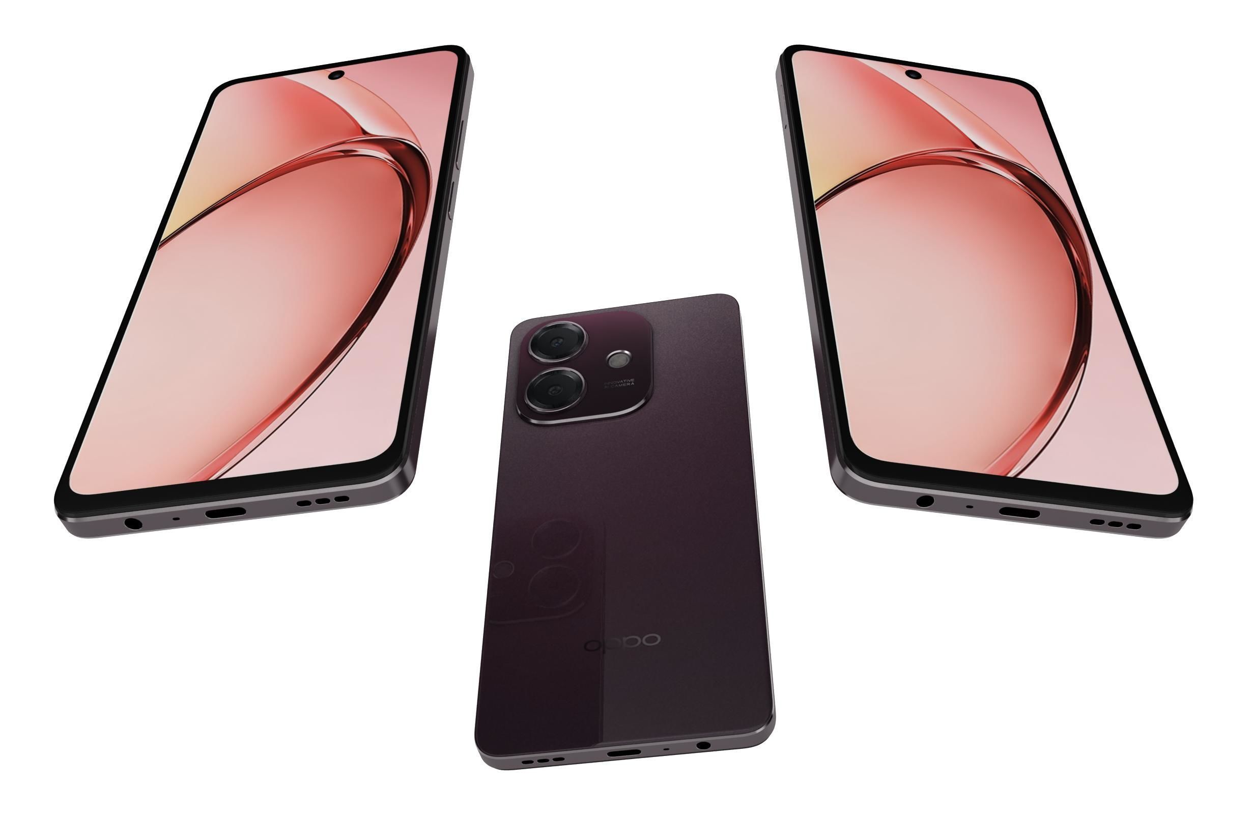 OPPO A3x Nebula Red 3D model_2
