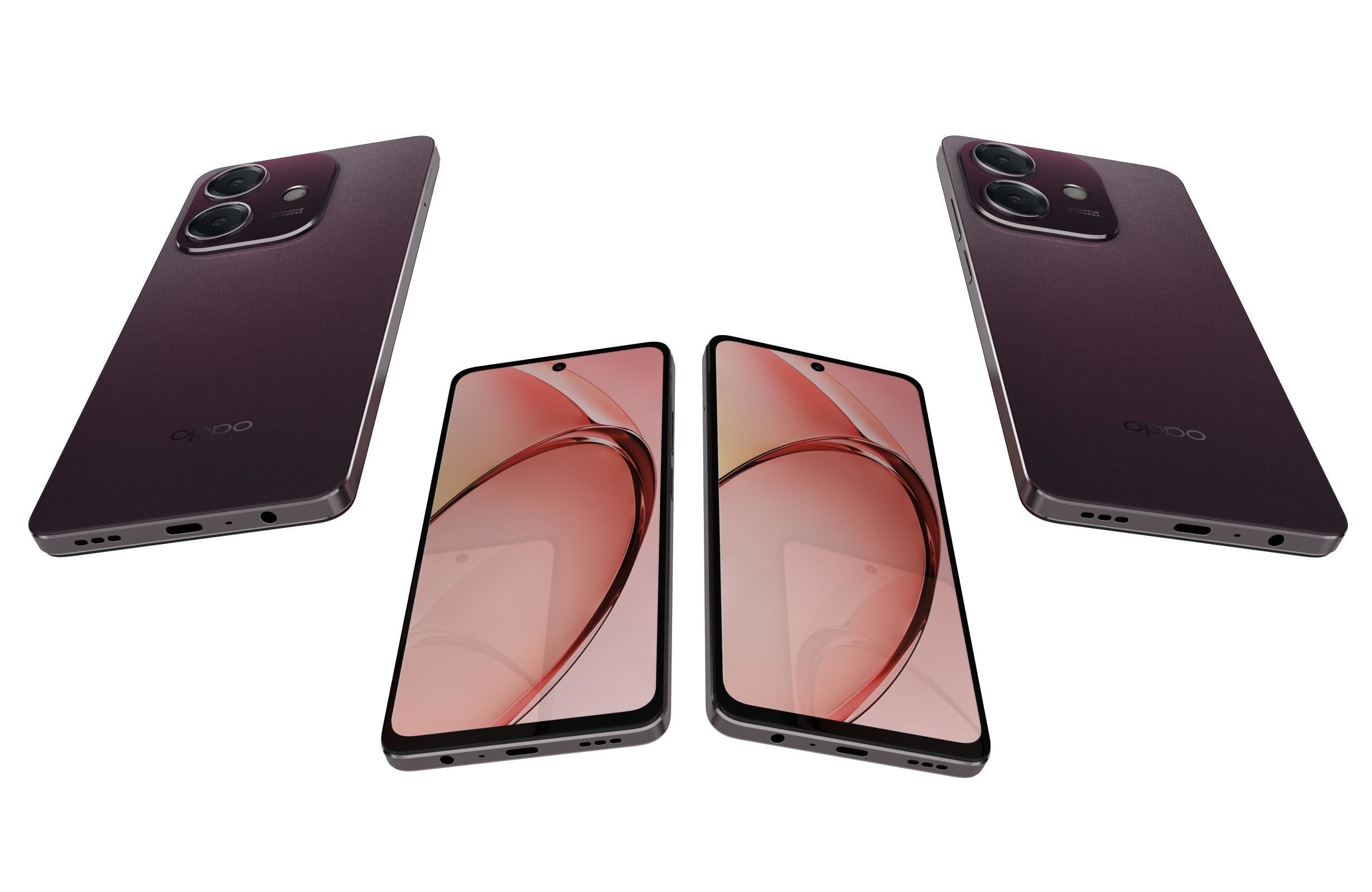 OPPO A3x Nebula Red 3D model_4