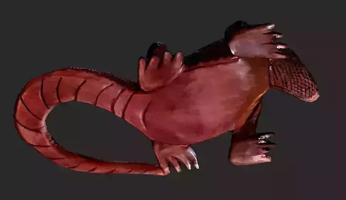 Wooden Komodo Dragon 3D model