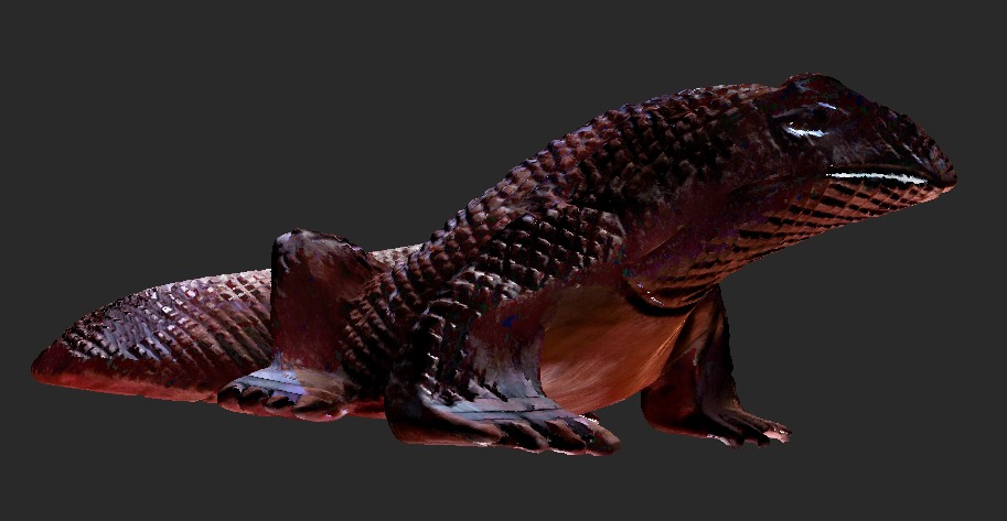 Wooden Komodo Dragon 3D model_5
