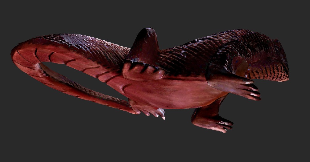 Wooden Komodo Dragon 3D model_2