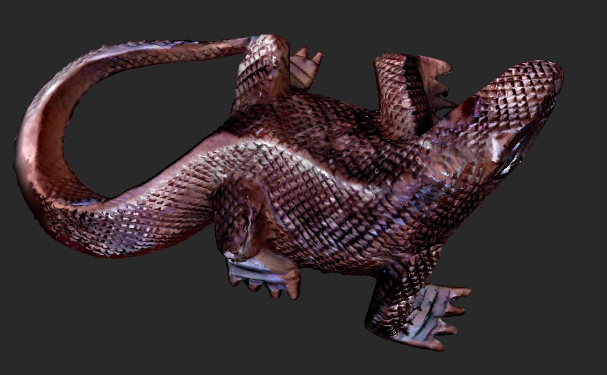 Wooden Komodo Dragon 3D model_1