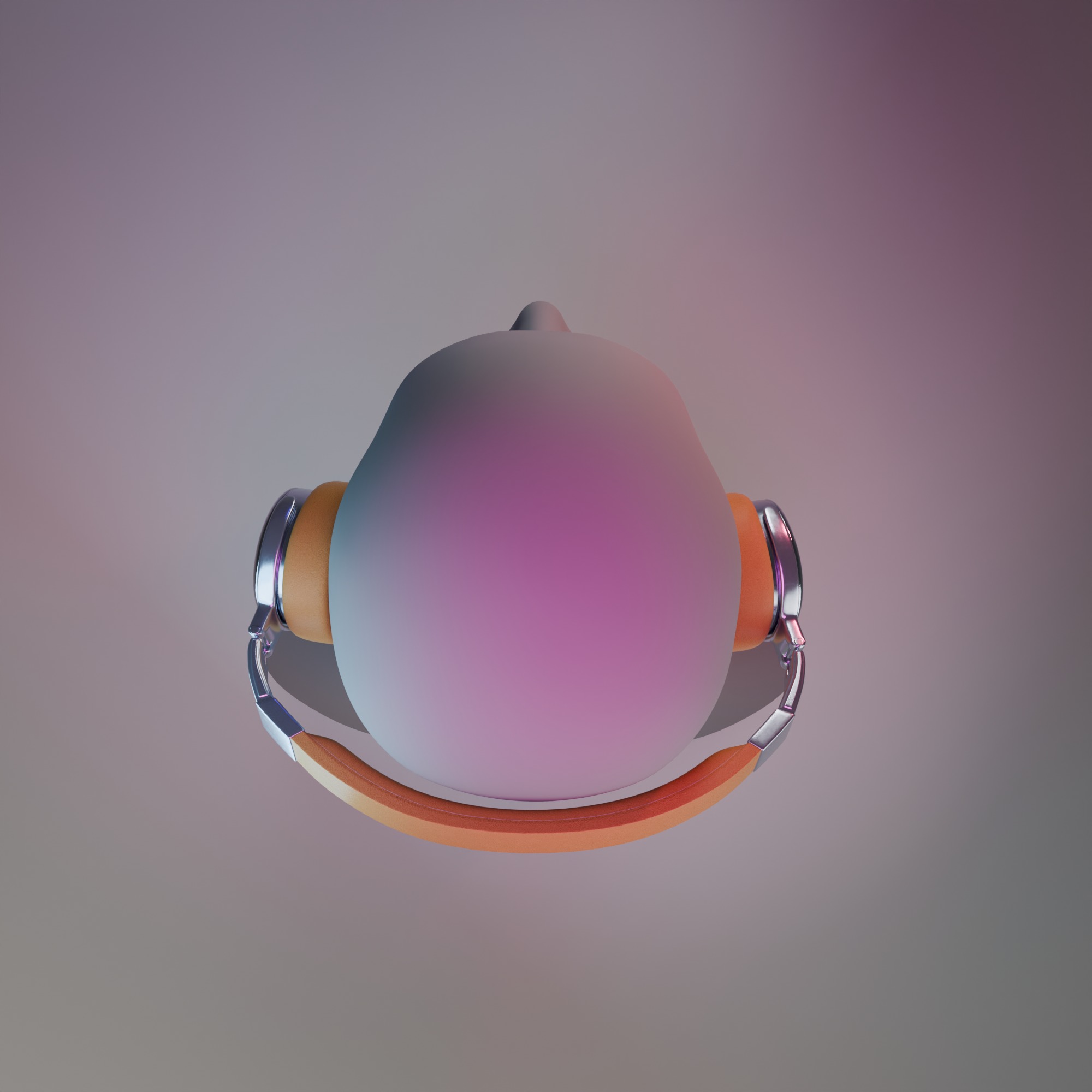 Sleek Modern Headphones with Orange Accents Low-poly 3D model_6