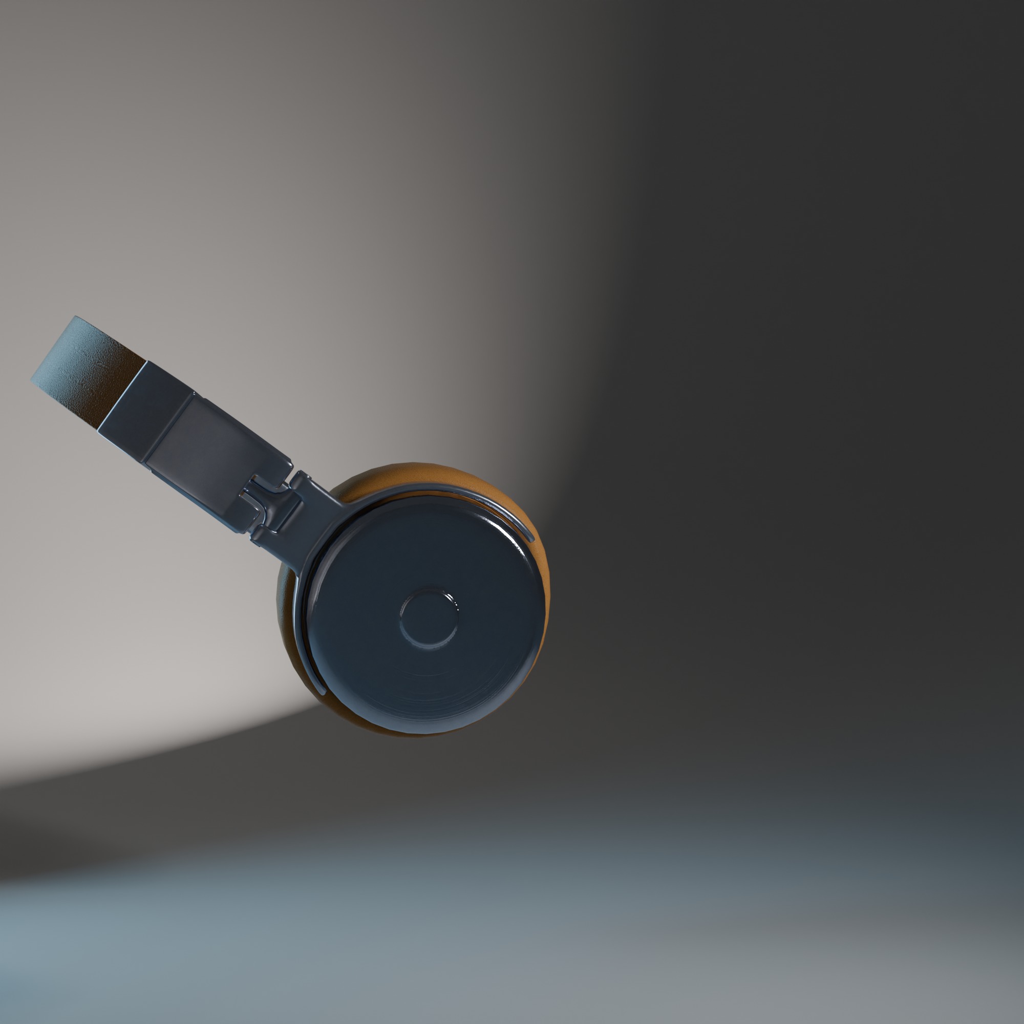Sleek Modern Headphones with Orange Accents Low-poly 3D model_5