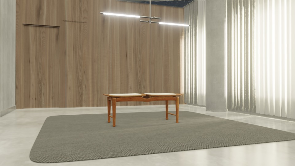 Bench Fiore Low-poly 3D model_3