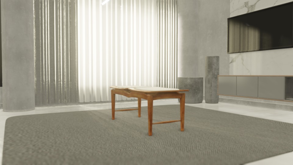 Bench Fiore Low-poly 3D model_7