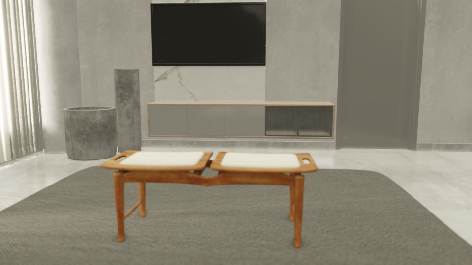 Bench Fiore Low-poly 3D model_6