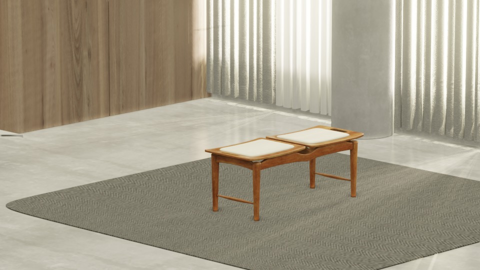 Bench Fiore Low-poly 3D model_1