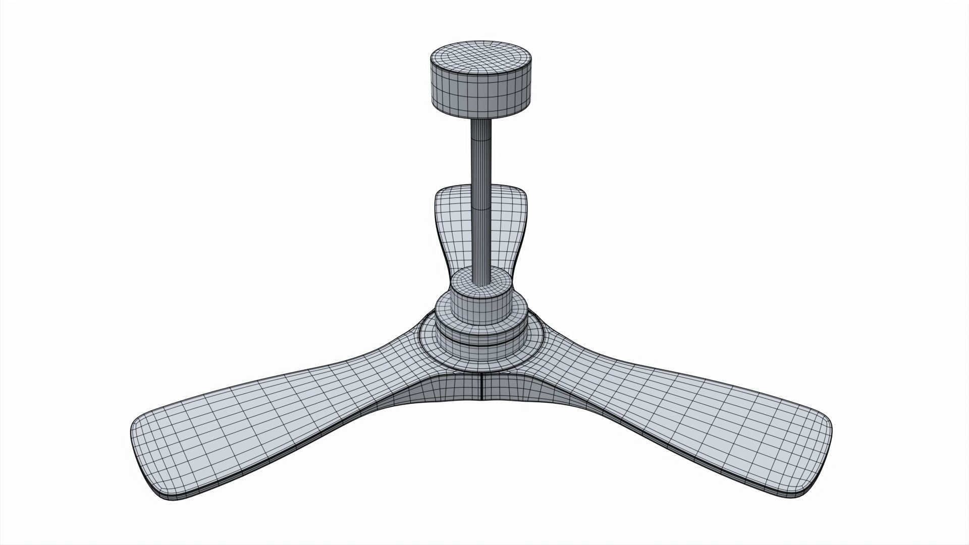 Wood Ceiling Fan with Light 3D model_6