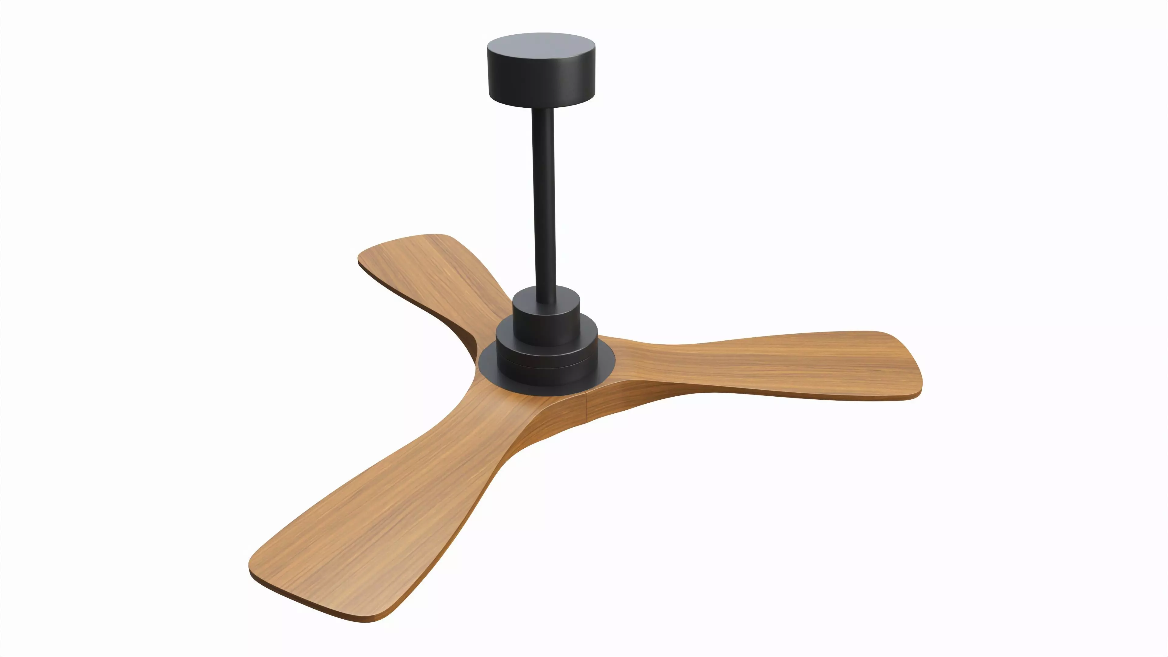 Wood Ceiling Fan with Light 3D model_0