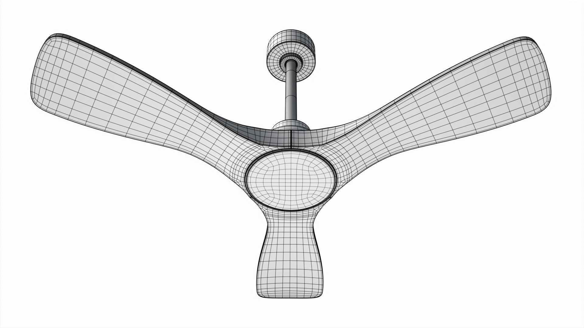Wood Ceiling Fan with Light 3D model_7